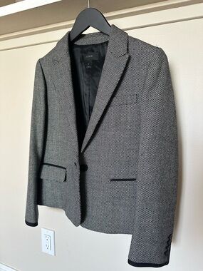 J. Crew Black & White Wool Tweed Women’s Blazer